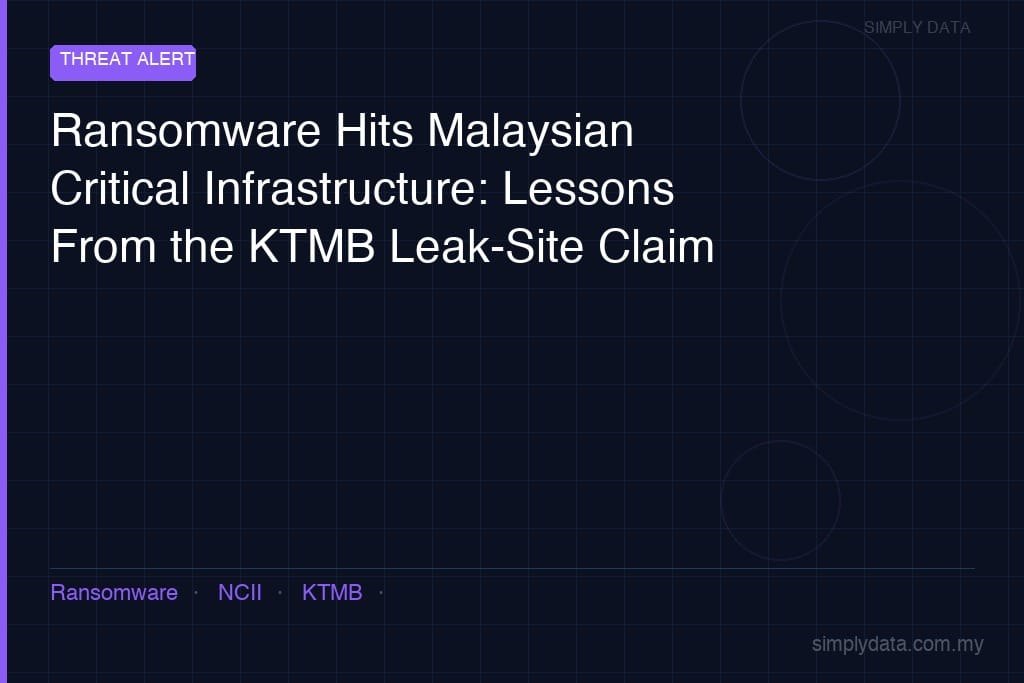 ransomware malaysia critical infrastructure ktmb