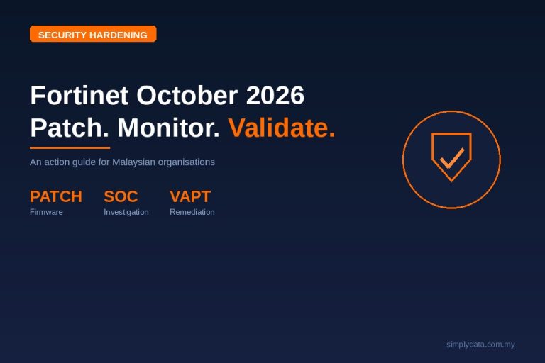Fortinet October 2026 Hardening: Why Patching, SOC Monitoring and VAPT Must Work Together