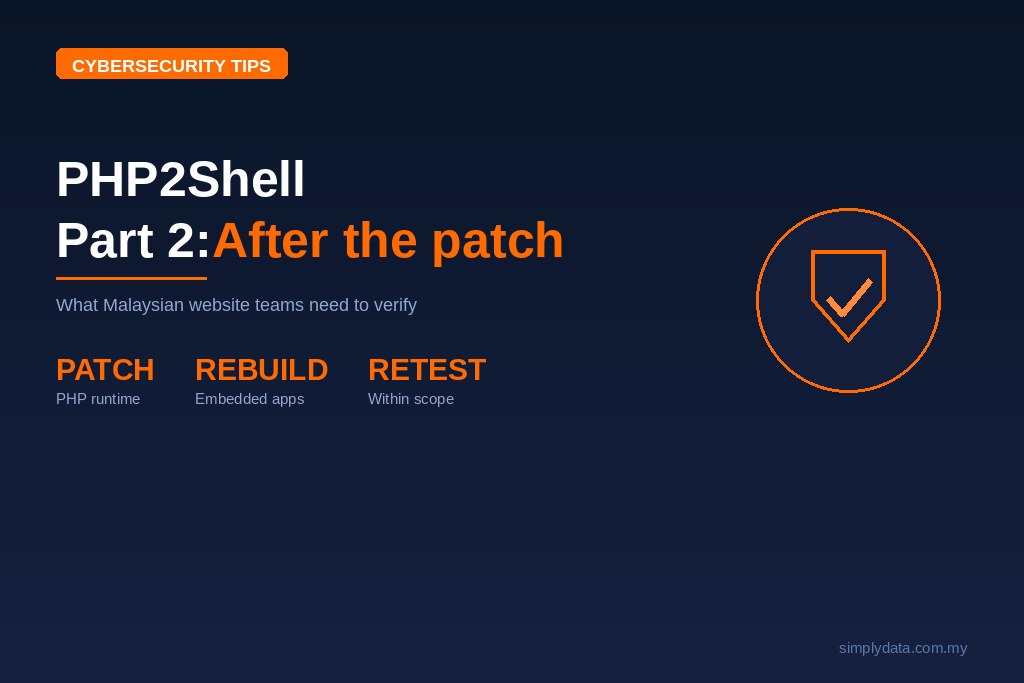 PHP2Shell Part 2 follow-up: patch PHP, rebuild embedded apps and retest within scope