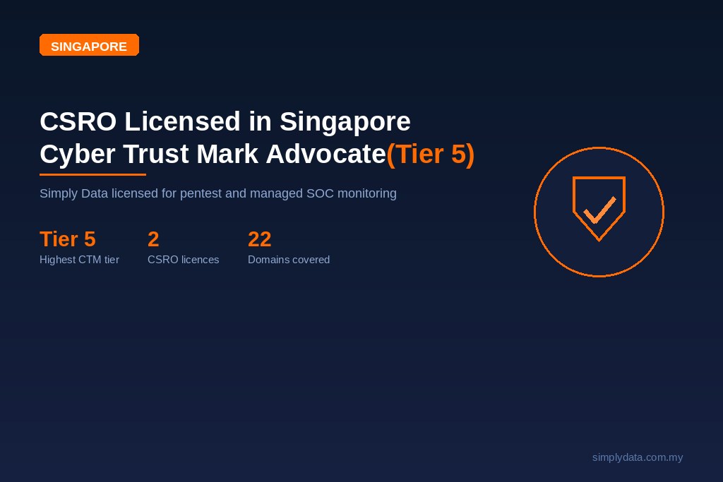 CSRO licensed cybersecurity service provider Singapore Tier 5